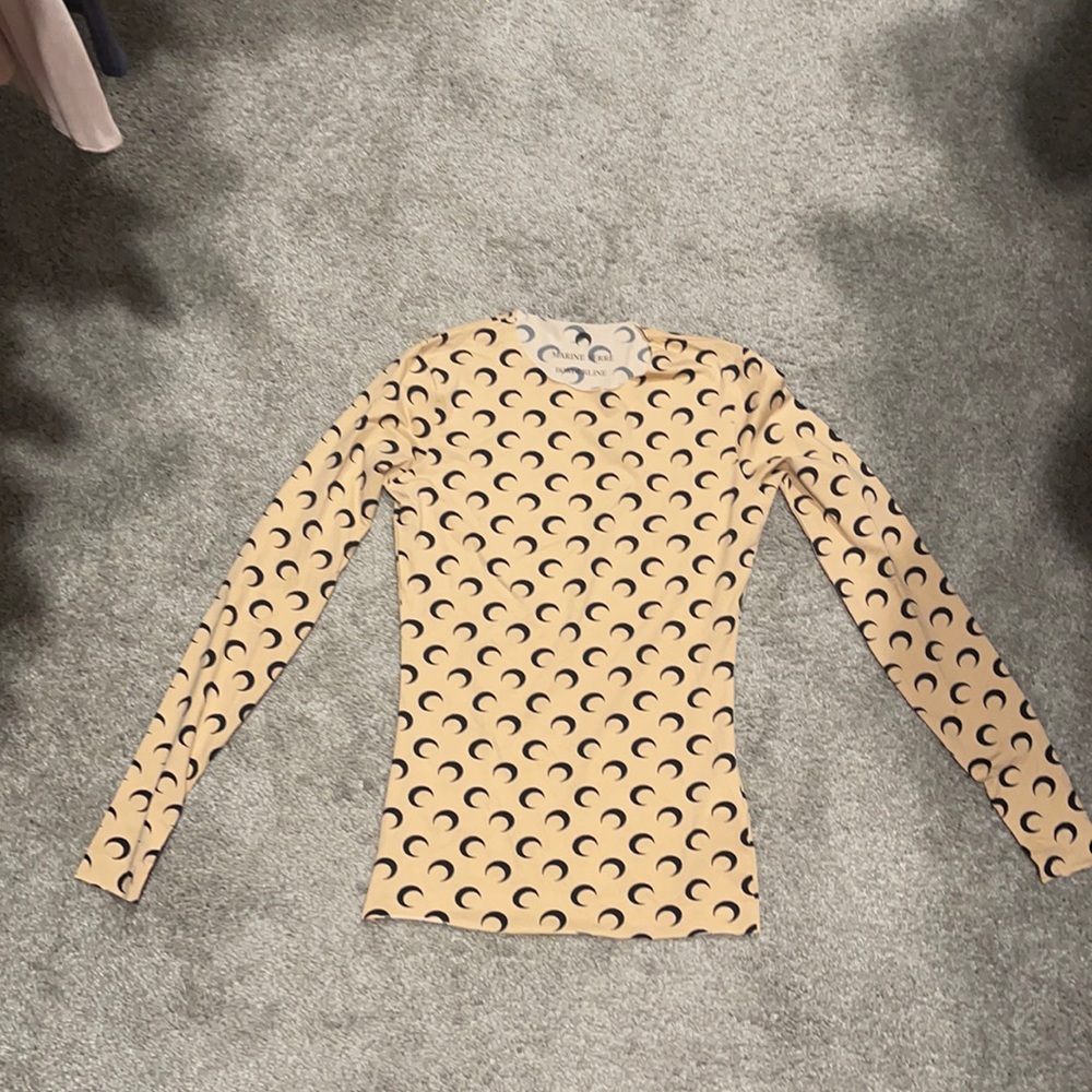 Marine Serre Round Neck moon print blouse